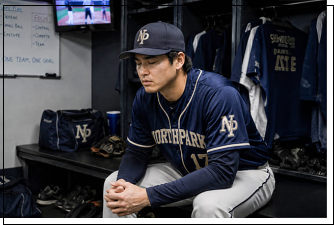 試合前に緊張し不安を感じる野球選手